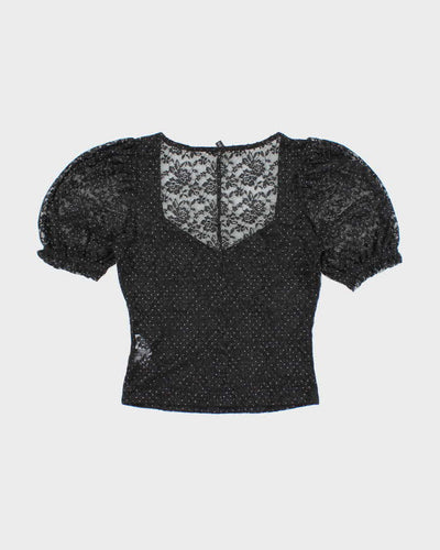 Vintage Y2k 00s Dynamite Polka Dot Lace Top - S
