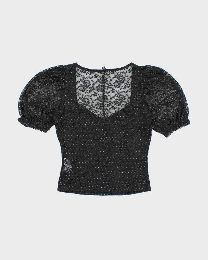 Vintage Y2k 00s Dynamite Polka Dot Lace Top - S