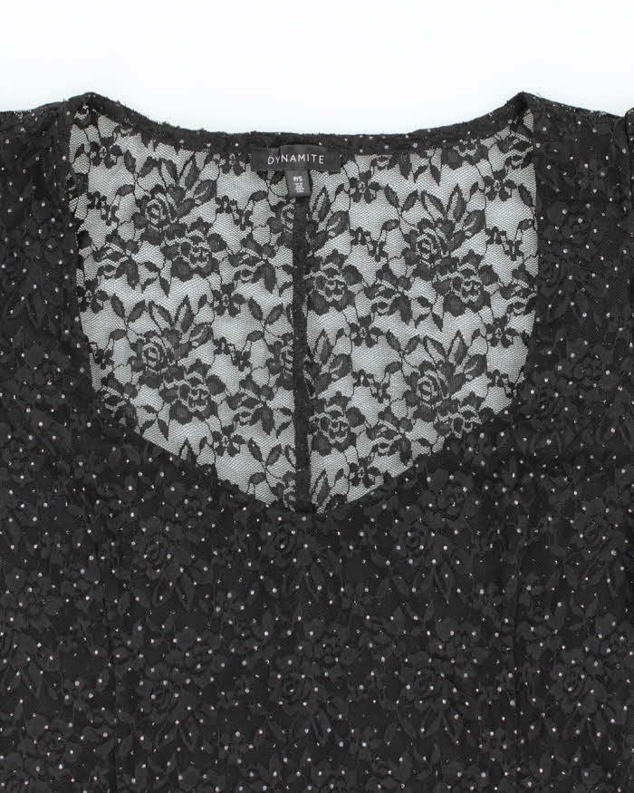Vintage Y2k 00s Dynamite Polka Dot Lace Top - S