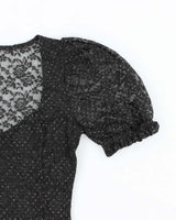 Vintage Y2k 00s Dynamite Polka Dot Lace Top - S