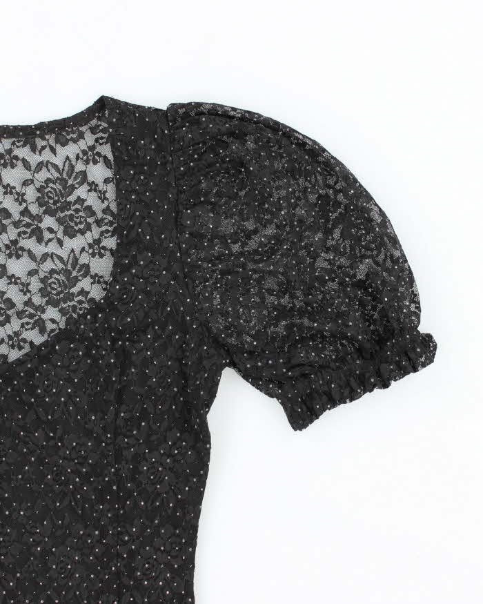 Vintage Y2k 00s Dynamite Polka Dot Lace Top - S
