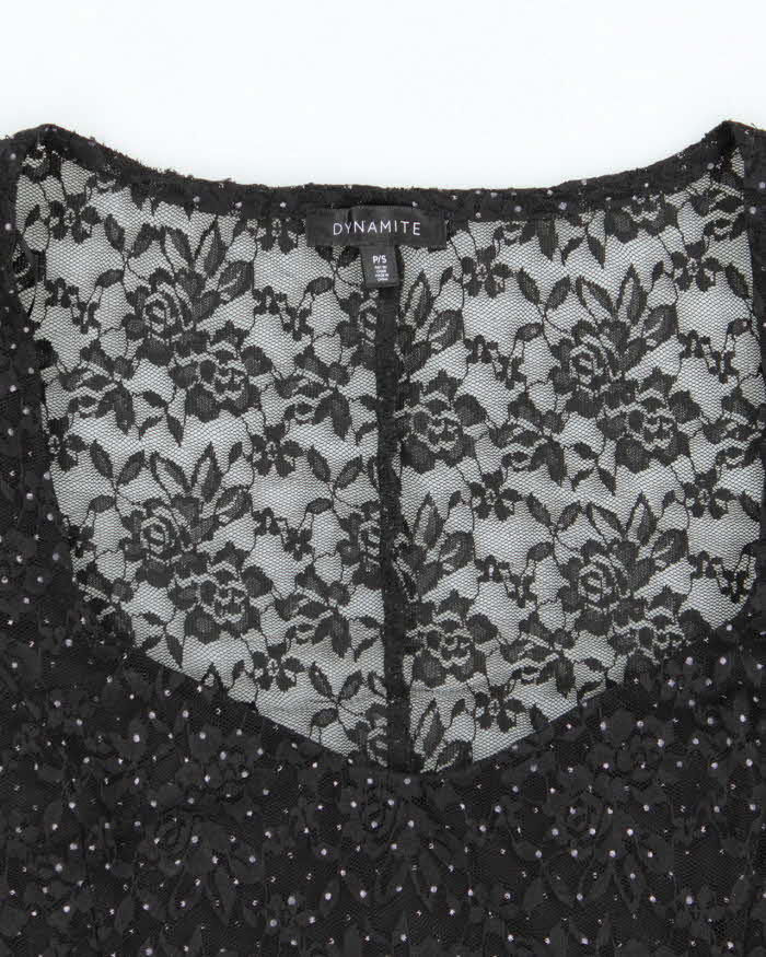 Vintage Y2k 00s Dynamite Polka Dot Lace Top - S