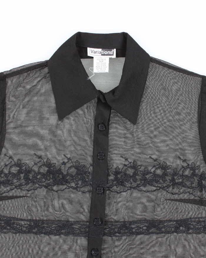 Vintage 90s Variations Mesh Blouse - S