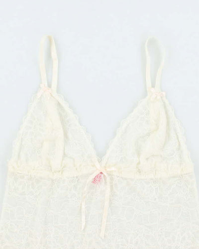 Vintage Y2k 00s Blush Lace Cami - S