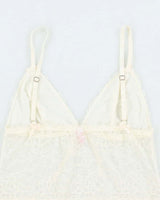 Vintage Y2k 00s Blush Lace Cami - S