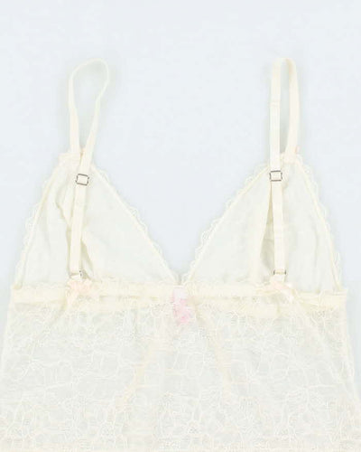 Vintage Y2k 00s Blush Lace Cami - S