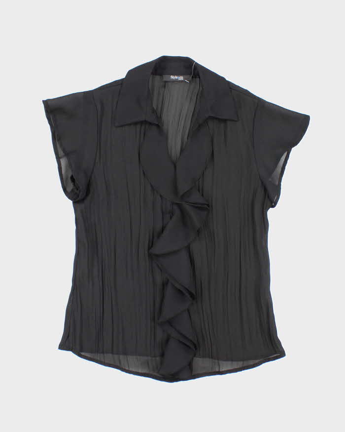 Vintage Y2k 00s Style & Co Sheer Ruffle Blouse - M