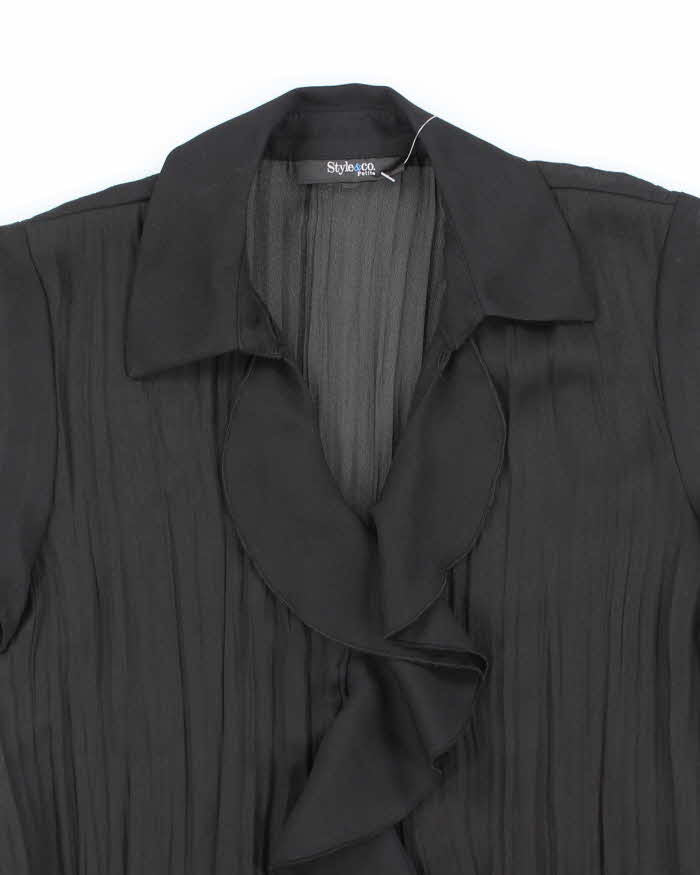 Vintage Y2k 00s Style & Co Sheer Ruffle Blouse - M