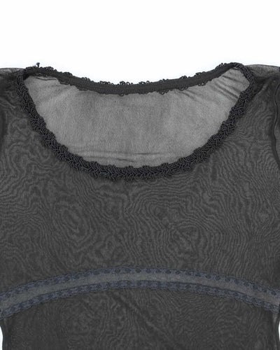 Vintage Y2k 00s Witchy Long Sleeve Mesh Top - S