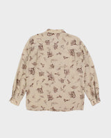 Vintage 90s Jessica Silk Floral Blouse - L