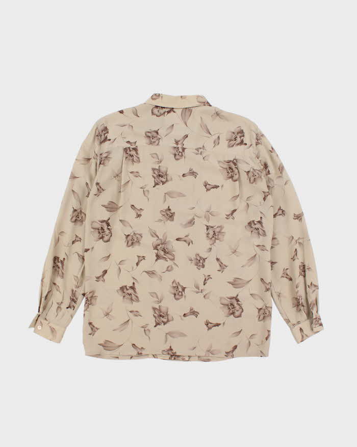 Vintage 90s Jessica Silk Floral Blouse - L