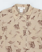 Vintage 90s Jessica Silk Floral Blouse - L