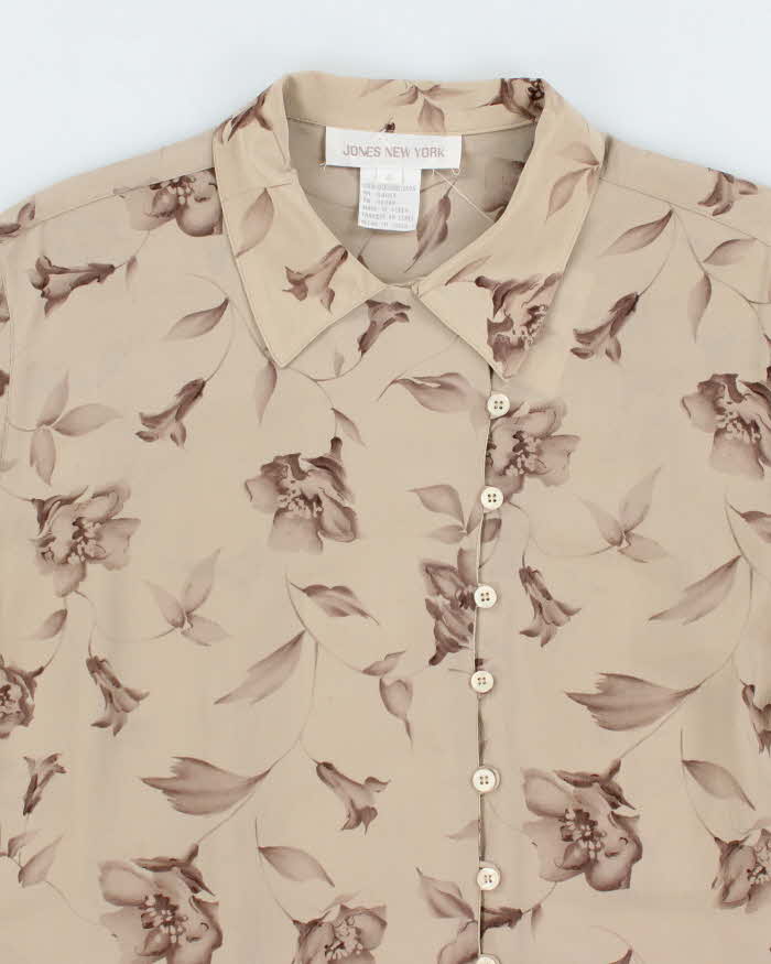 Vintage 90s Jessica Silk Floral Blouse - L