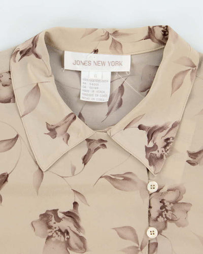 Vintage 90s Jessica Silk Floral Blouse - L