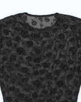 Vintage Y2k 00s Rose Mesh Top - S