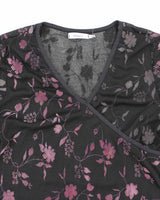 Vintage Y2k 00s Rickis Ruched Sleeve Floral Top - L