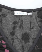 Vintage Y2k 00s Rickis Ruched Sleeve Floral Top - L