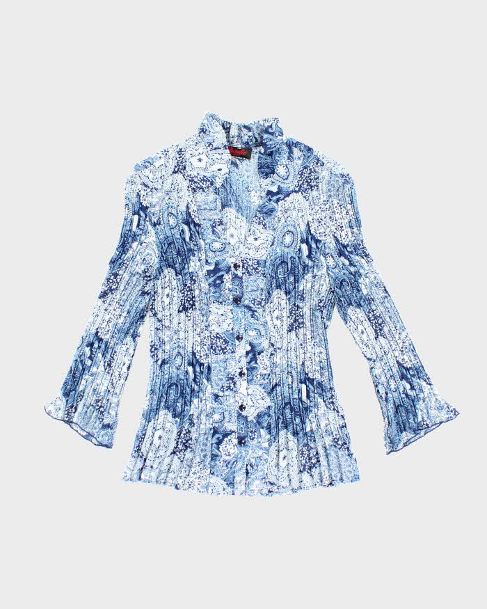 Vintage Charlie Plisse Paisley Pattern Blouse - M