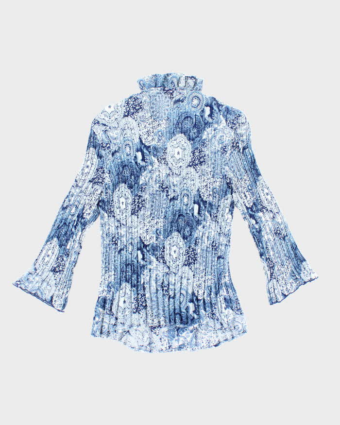 Vintage Charlie Plisse Paisley Pattern Blouse - M