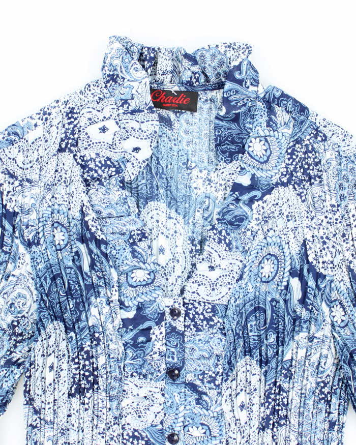 Vintage Charlie Plisse Paisley Pattern Blouse - M