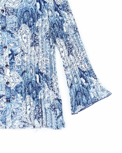 Vintage Charlie Plisse Paisley Pattern Blouse - M