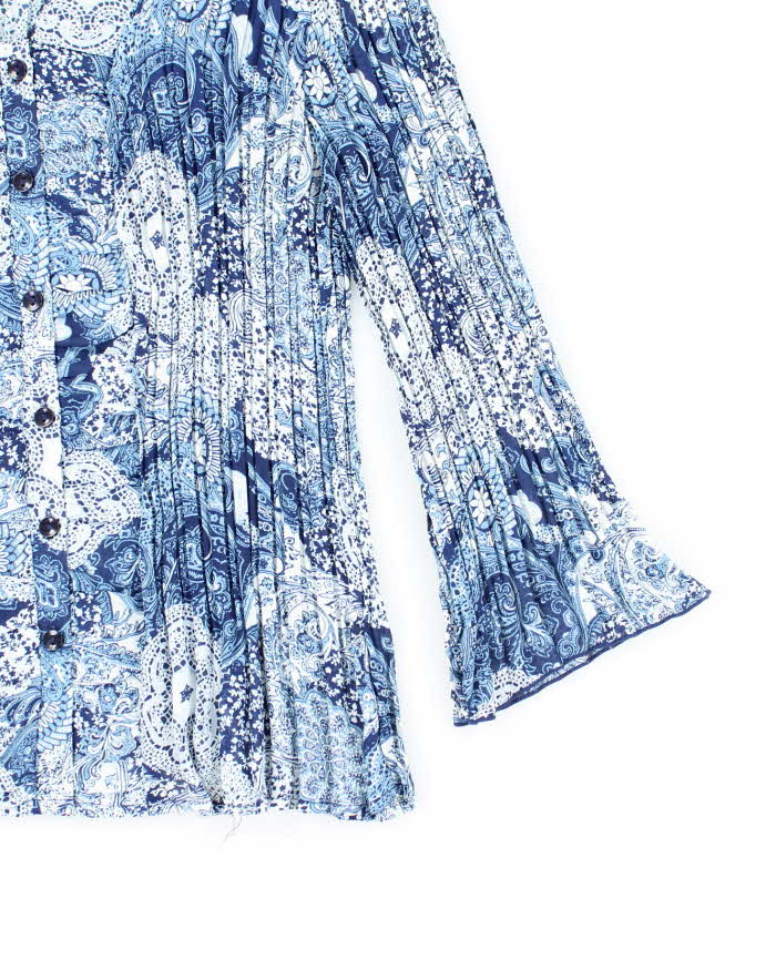 Vintage Charlie Plisse Paisley Pattern Blouse - M