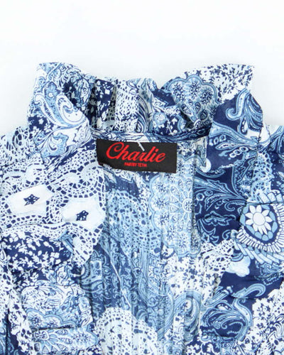 Vintage Charlie Plisse Paisley Pattern Blouse - M