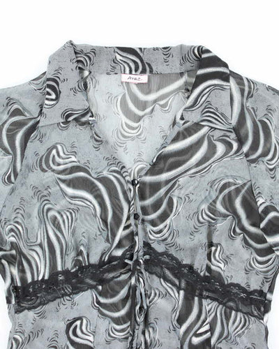 Vintage Y2k 00s Araz Mesh Blouse - M