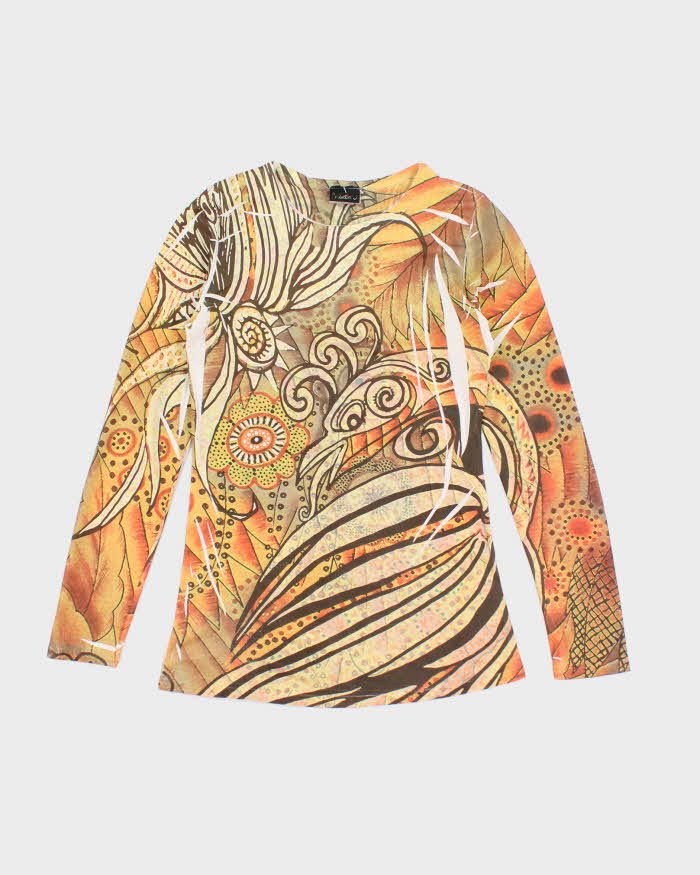 Vintage Y2k 00s Seduction Long Sleeve Mesh Top - S