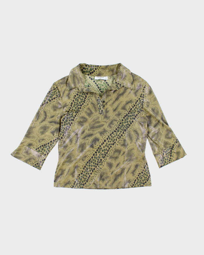 Vintage Y2k 00s PoloParis Shiny Animal Print Top - M