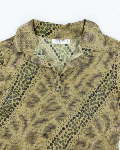 Vintage Y2k 00s PoloParis Shiny Animal Print Top - M