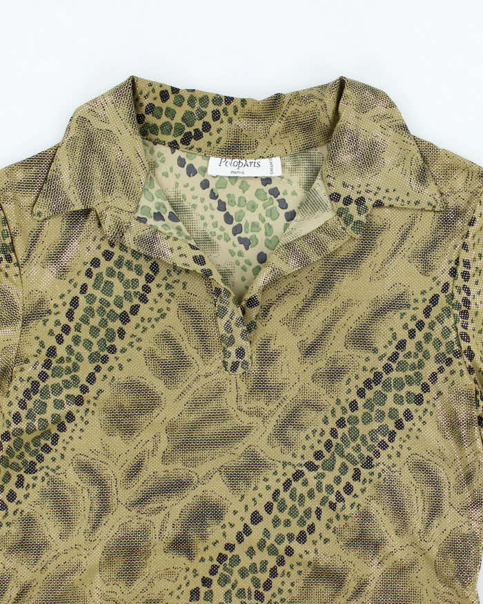 Vintage Y2k 00s PoloParis Shiny Animal Print Top - M