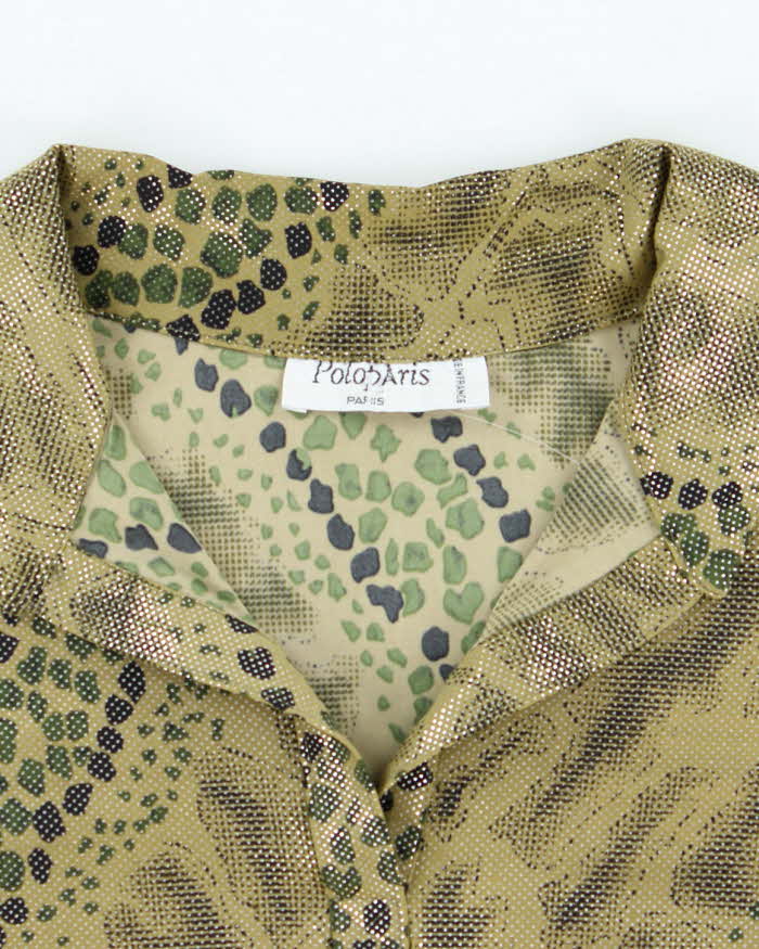 Vintage Y2k 00s PoloParis Shiny Animal Print Top - M