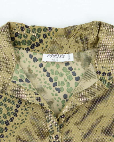 Vintage Y2k 00s PoloParis Shiny Animal Print Top - M