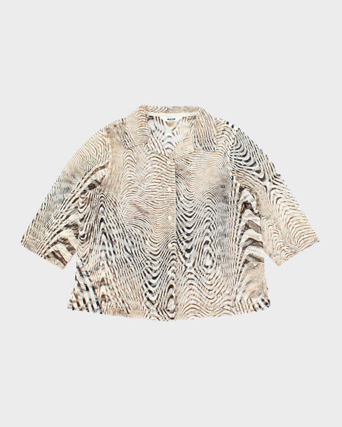 Vintage Y2k 00s Alia Pattern Mesh Blouse - XL