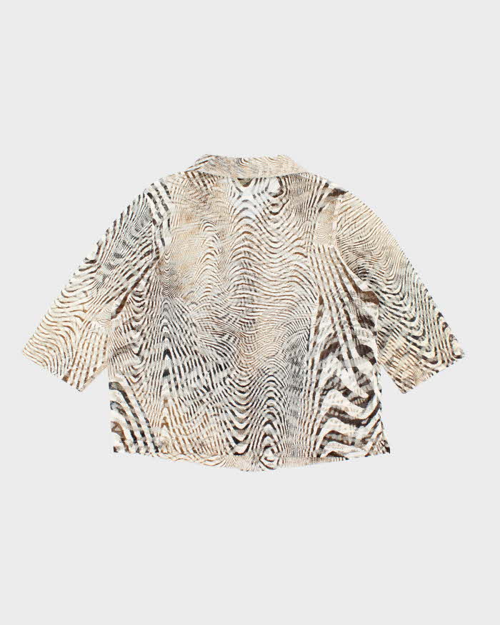 Vintage Y2k 00s Alia Pattern Mesh Blouse - XL