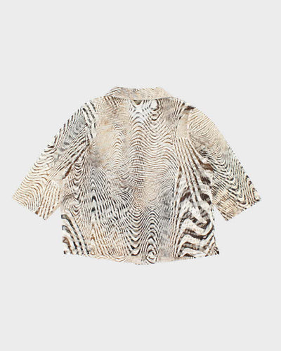 Vintage Y2k 00s Alia Pattern Mesh Blouse - XL