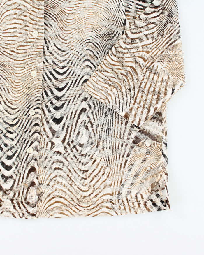 Vintage Y2k 00s Alia Pattern Mesh Blouse - XL