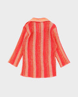 Vintage 90s Plisse Stripe Blouse - S