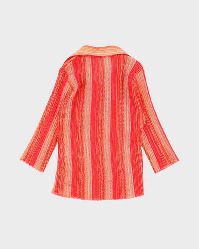 Vintage 90s Plisse Stripe Blouse - S