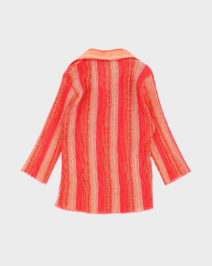 Vintage 90s Plisse Stripe Blouse - S
