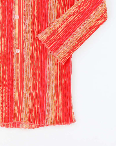 Vintage 90s Plisse Stripe Blouse - S