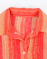 Vintage 90s Plisse Stripe Blouse - S