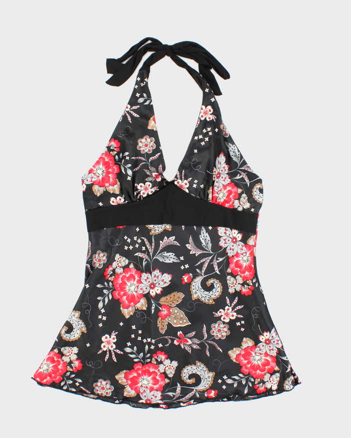 Vintage Y2k 00s Suzy Satin Halter Neck Top - M