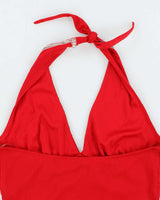 Vintage Y2k 00s Poet Embroidered Sequin Halter Neck Top - M