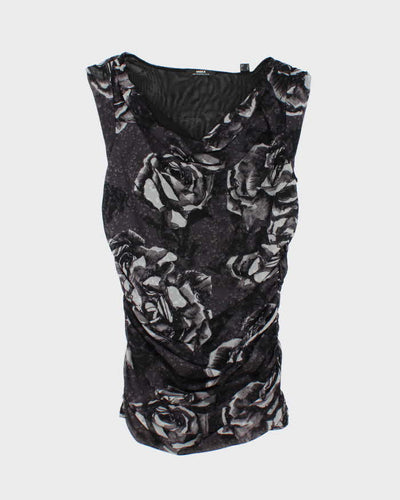 Vintage Y2k 00s Mexx Ruched Cowl Neck Top - S