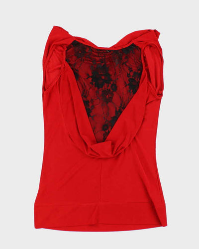Vintage Y2k 00s Shendel Lace Back Cowl Neck Top - S