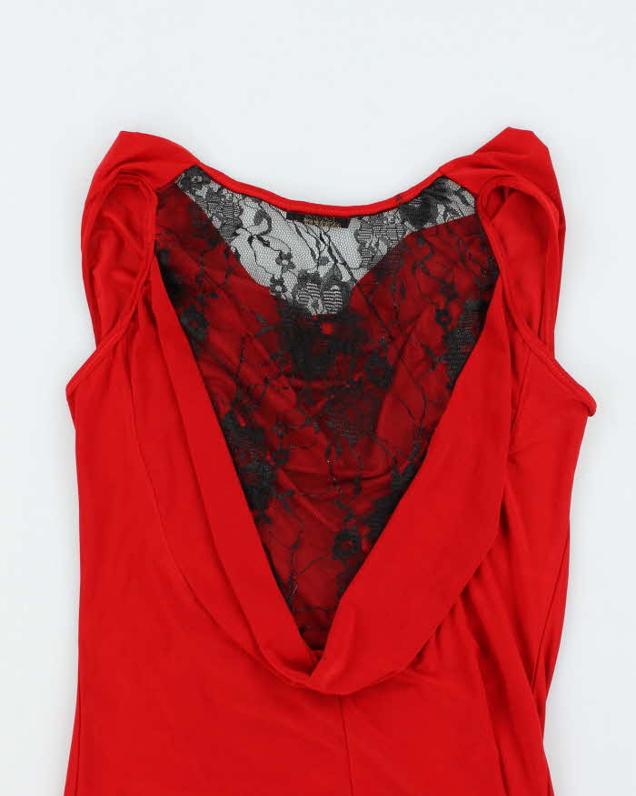 Vintage Y2k 00s Shendel Lace Back Cowl Neck Top - S