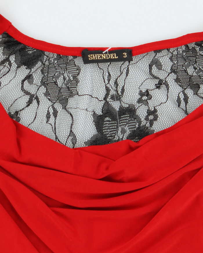 Vintage Y2k 00s Shendel Lace Back Cowl Neck Top - S