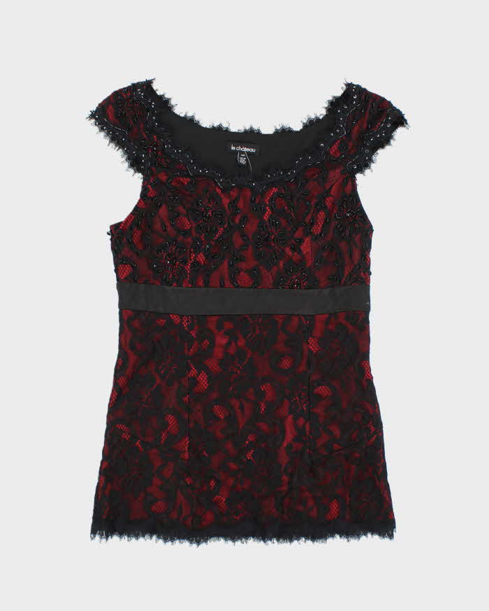 Vintage 00s Le Chateau Beaded Top - S